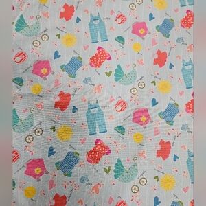 Baby Print Cotton Fabric in Pastel Multicolor By The Yard